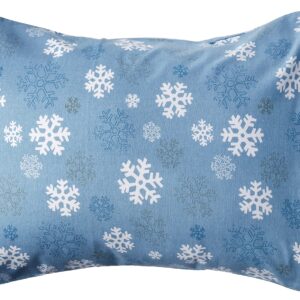 Pointehaven Heavy Weight Flannel Cotton Sheet Set, Queen, Snow Flakes