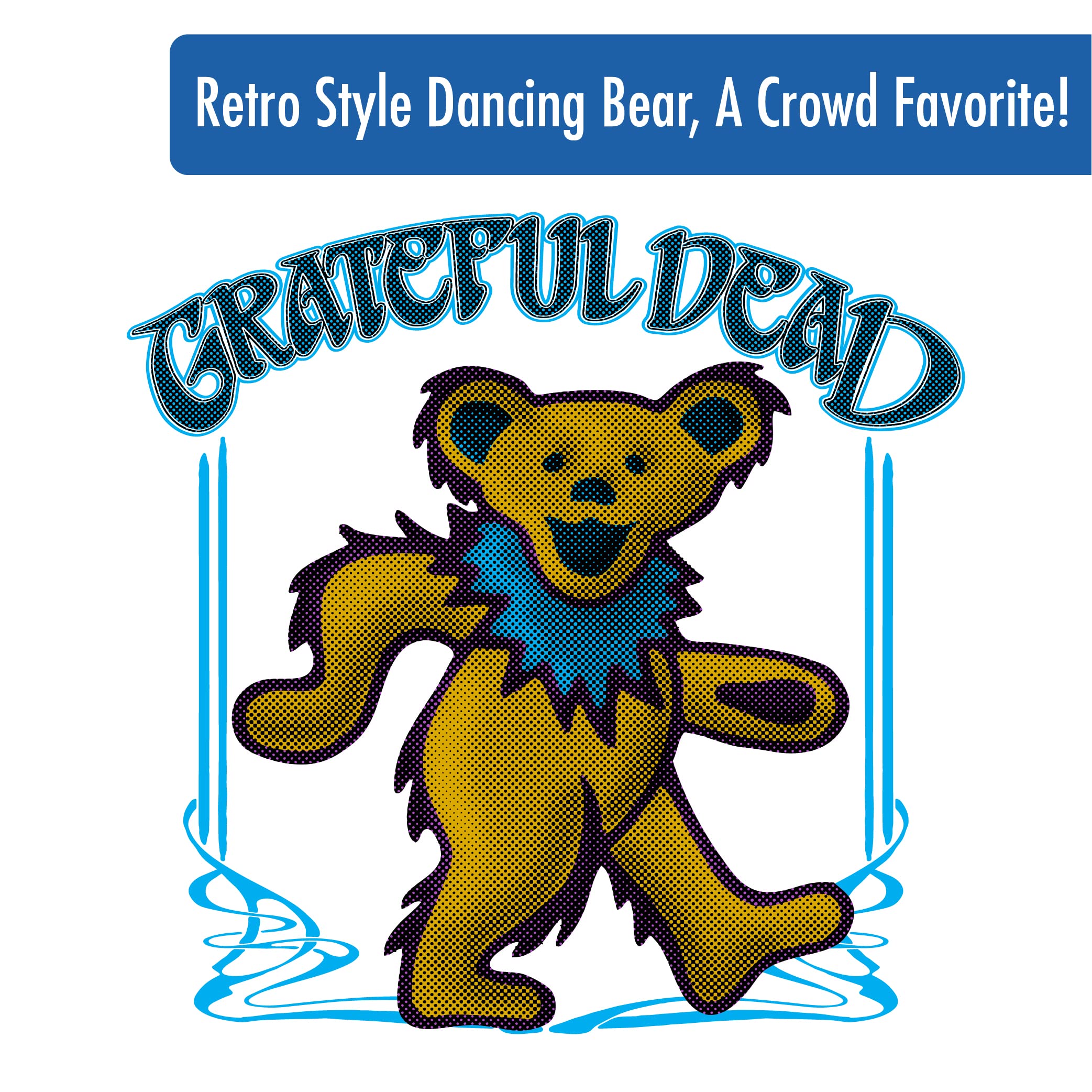 ICUP Grateful Dead Retro Pint Glass Set 4 Pack (terrapin, stealie, bear, skeleton), 16 oz