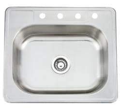 Stainless Steel Top Mount Single Bowl Kitchen Sink