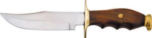 pakistan cutlery 2945 hunting fixed blade knife with finger grooved wood handles