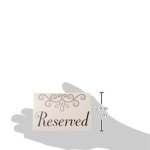 Beistle Reserved Table Cards (4/Pkg), Black/White/Silver, 4.25"