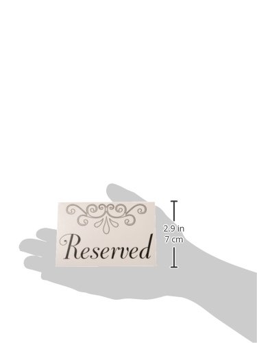 Beistle Reserved Table Cards (4/Pkg), Black/White/Silver, 4.25"