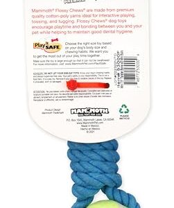 Mammoth Flossy Chews Twister Rope Toy with Tennis Balls – Premium Cotton-Poly Tug Toy for Dogs – Interactive Dog Tug Toy – Rope Dog Toy with Tennis Balls for Small Dogs - Mini 7.5" - Assorted Colors