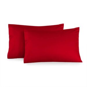 Royal Hotel's Solid Red 600-Thread-Count 4pc Queen Bed Sheet Set and 3pc Duvet-Cover-Sets 100-Percent Cotton, Sateen Solid, Deep Pocket