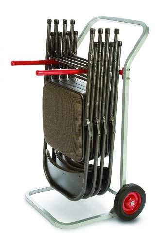 Raymond 750 Folding Chair Dolly with 8" x 1-3/4" Skid-Resistant Rubber Wheels, 180 lbs Capacity, 27-3/4" Width x 43" Height x 22-1/2" Depth