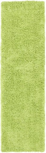 SAFAVIEH Classic Shag Collection Runner Rug - 2'3" x 8', Lime, Handmade, 1.75-inch Thick Ideal for High Traffic Areas in Living Room, Bedroom (SG240B)