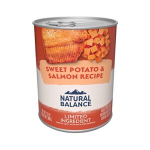 natural balance limited ingredient diet sweet potato & fish | adult grain-free wet canned dog food | 13-oz. can, (pack of 12)