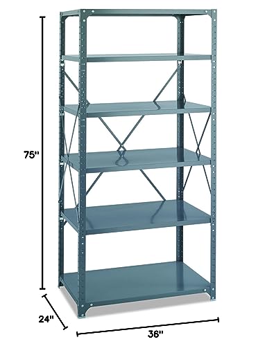 Safco Products 6270 36 by 24 Commercial 6 Shelf Kit, Gray