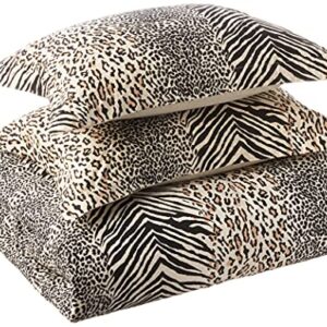 Pointehaven Printed 300 TC 3-Piece 100-Percent Combed Cotton Duvet Set, Urban Safari, Queen