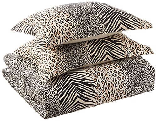 Pointehaven Printed 300 TC 3-Piece 100-Percent Combed Cotton Duvet Set, Urban Safari, Queen