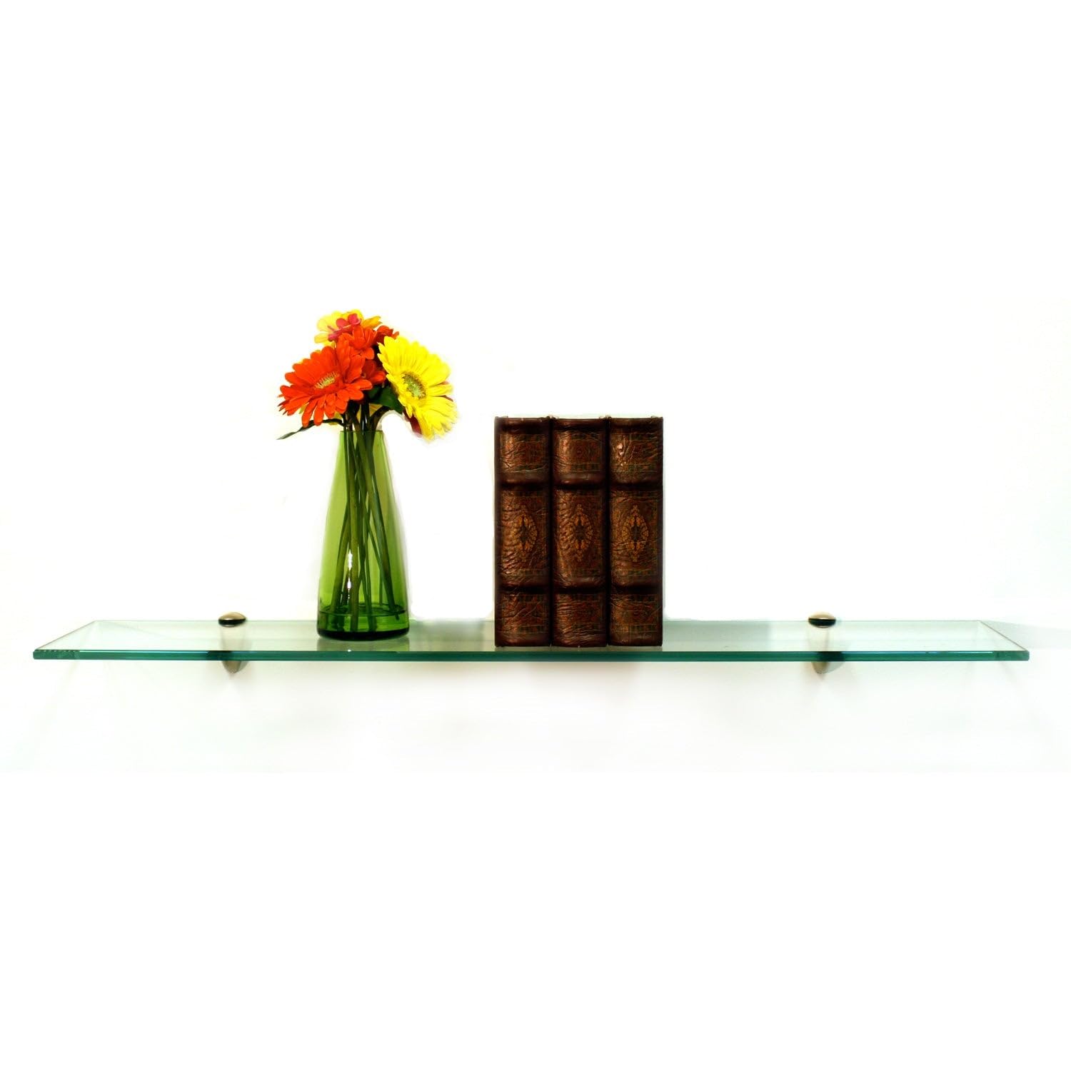 6" X 18" Glass Shelf - Brass Finish