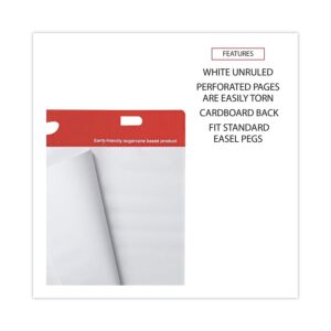 Universal UNV45600 27 in. x 34 in. Renewable Resource Sugarcane Based Easel Pads - Unruled, White (50 Sheets/Pad, 2 Pads/Carton)