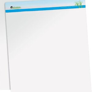 Universal UNV45600 27 in. x 34 in. Renewable Resource Sugarcane Based Easel Pads - Unruled, White (50 Sheets/Pad, 2 Pads/Carton)