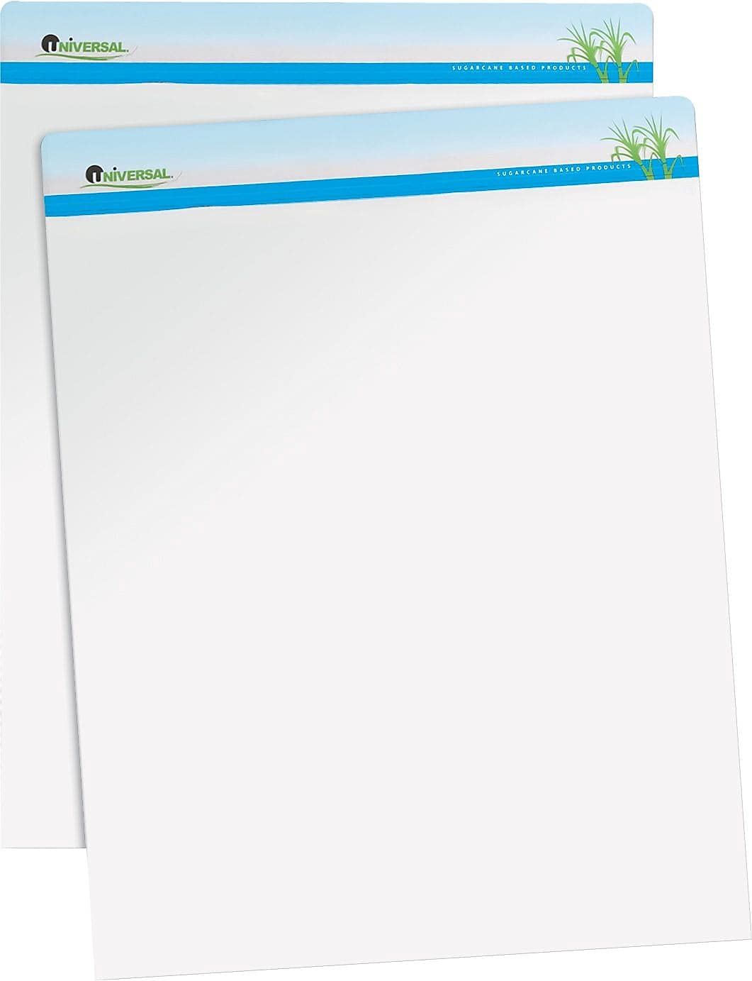 Universal UNV45600 27 in. x 34 in. Renewable Resource Sugarcane Based Easel Pads - Unruled, White (50 Sheets/Pad, 2 Pads/Carton)