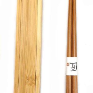 JapanBargain 2214, Bamboo Portable Chopsticks with Case Reusable Travel Chopsticks Japanese Style Chopsticks, Red Tips