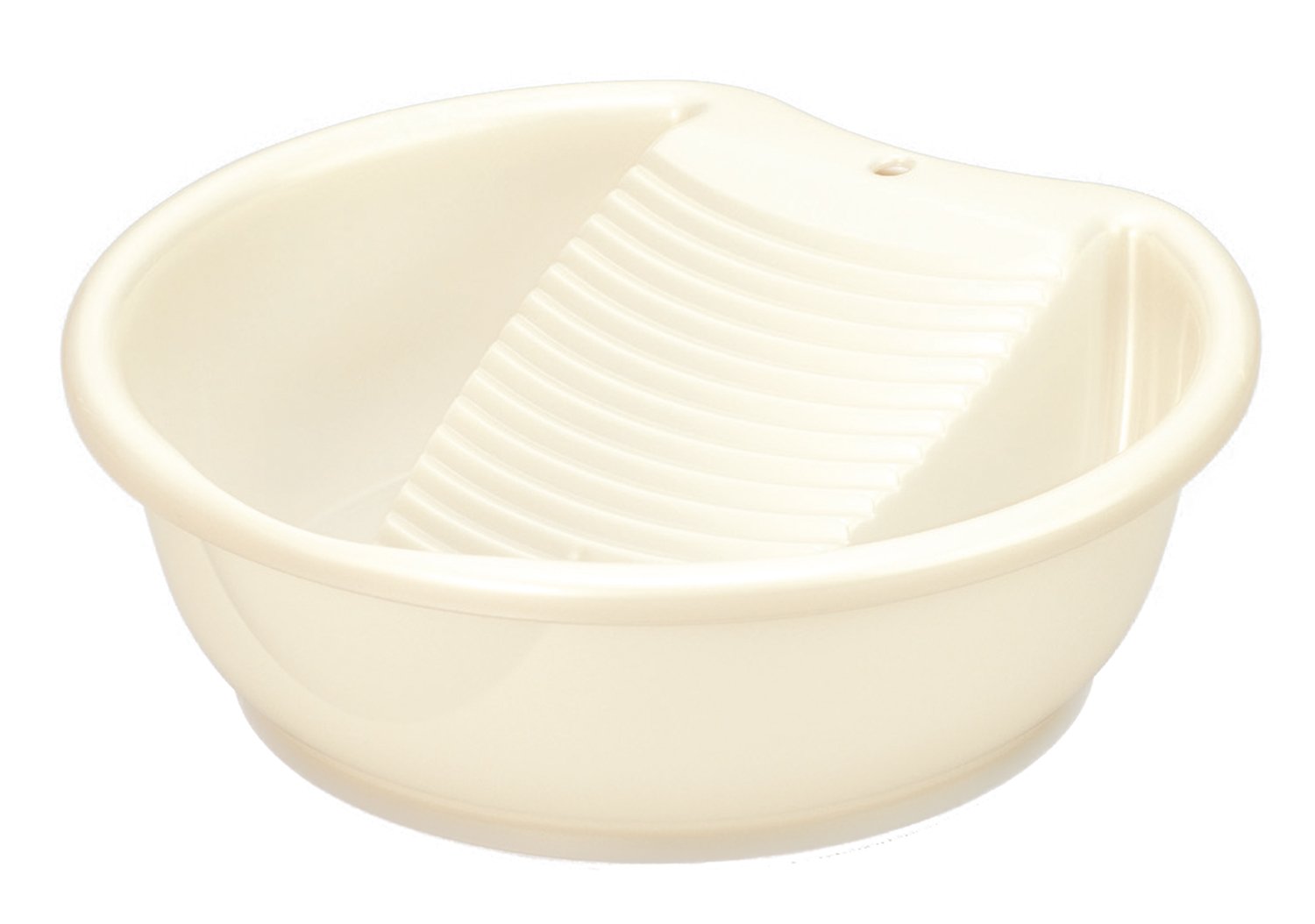 INOMATA 19070 White Rub Wash Plastic Laundry Pail