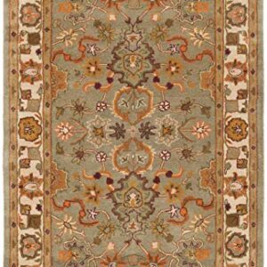 SAFAVIEH Heritage Collection Area Rug - 6' x 9', Light Green & Beige, Handmade Traditional Oriental Wool, Ideal for High Traffic Areas in Living Room, Bedroom (HG959A)