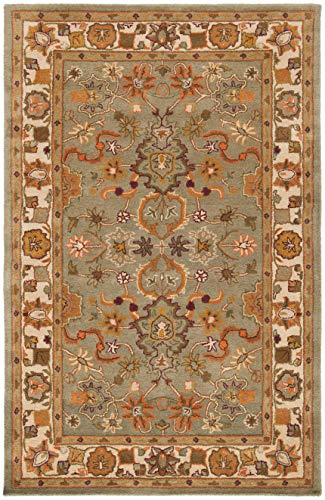 SAFAVIEH Heritage Collection Area Rug - 6' x 9', Light Green & Beige, Handmade Traditional Oriental Wool, Ideal for High Traffic Areas in Living Room, Bedroom (HG959A)