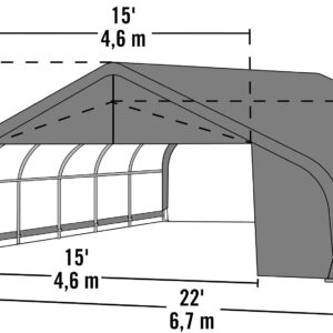 ShelterLogic 82144 Green 22'x24'x12' Peak Style Shelter