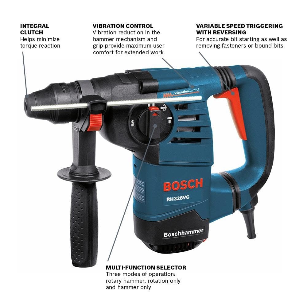 Bosch RH328VC-RT SDS-Plus Rotary Hammer, 1-1/8in - (Renewed)