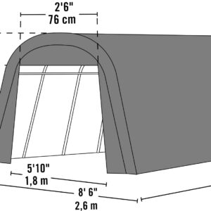 ShelterLogic 76824 Green 8'x16'x8' Round Style Shelter