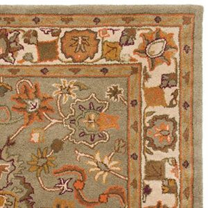 SAFAVIEH Heritage Collection Area Rug - 6' x 9', Light Green & Beige, Handmade Traditional Oriental Wool, Ideal for High Traffic Areas in Living Room, Bedroom (HG959A)