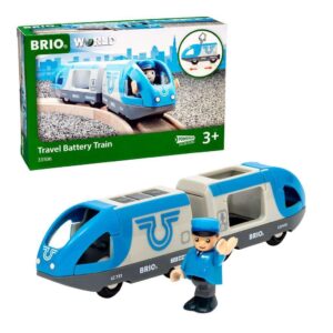 BRIO World - 33506 Travel Battery Train | 3-Piece, Battery-Operated Toy Train Set | Ideal for Kids Ages 3 and Up | Compatible with All BRIO Train Sets