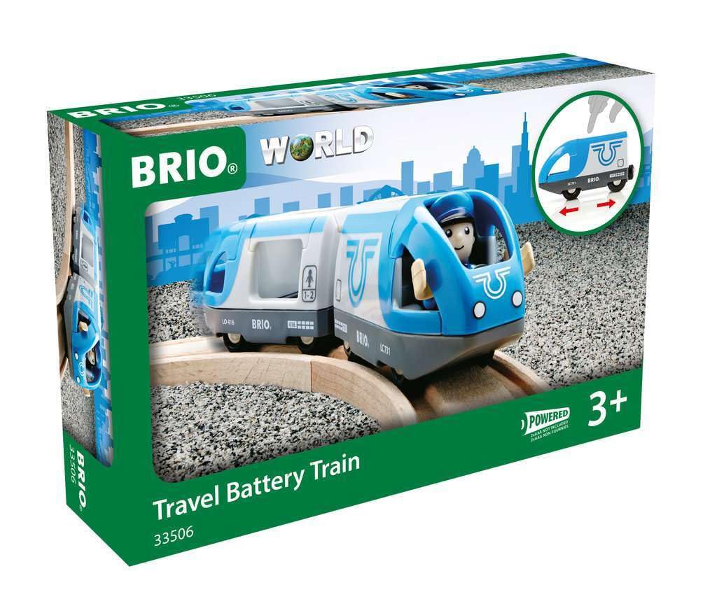 BRIO World - 33506 Travel Battery Train | 3-Piece, Battery-Operated Toy Train Set | Ideal for Kids Ages 3 and Up | Compatible with All BRIO Train Sets