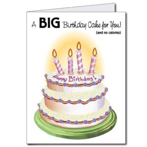 VictoryStore Jumbo Greeting Cards: Giant Birthday Card (birthday cake), 2 feet x 3 fee card with envelope, 12429