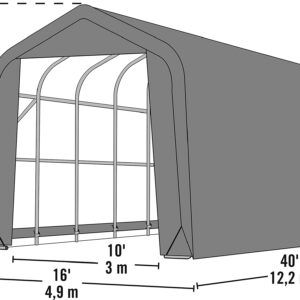 ShelterLogic Garage 16 x 40 x 16 Peak Standard Grey