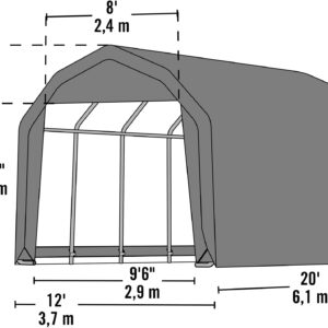 ShelterLogic 97053 Grey 12'x20'x9' Barn Shelter