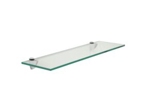 spancraft glass peacock glass shelf, chrome, 8 x 24