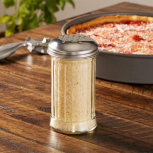 American Metalcraft GLA319 12 oz Glass Cheese Shaker w/Extra Large Holes Lid