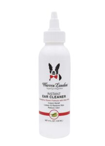 warren london instant ear cleaner for cat & dog with aloe and eucalyptus to clean, soothe, control odor, and prevent irritation | ear itching essential i made usa | 4oz