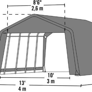 ShelterLogic 71434 Grey 12'x20'x8' Peak Style Shelter