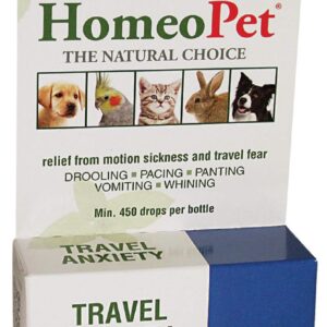 HomeoPet Travel Anxiety Relief for Pets 450 Drops per Bottle (1 Pack)