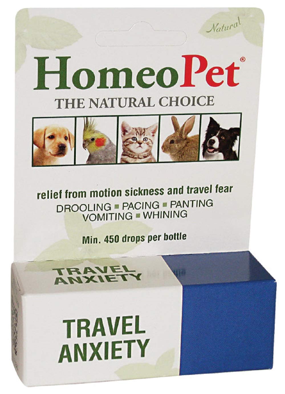 HomeoPet Travel Anxiety Relief for Pets 450 Drops per Bottle (1 Pack)