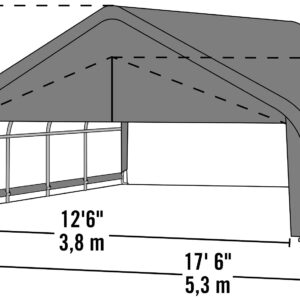 ShelterLogic 80043 Grey 18'x20'x9' Peak Style Shelter