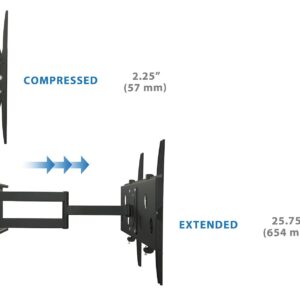 Mount-It! Long Arm TV Wall Mount with 26 Inch Extension, Swing Out Full Motion Design for Corner Installation, Fits 40 50, 55, 60, 65, 70 Inch Flat Screen TVs, 220 Lb Capacity