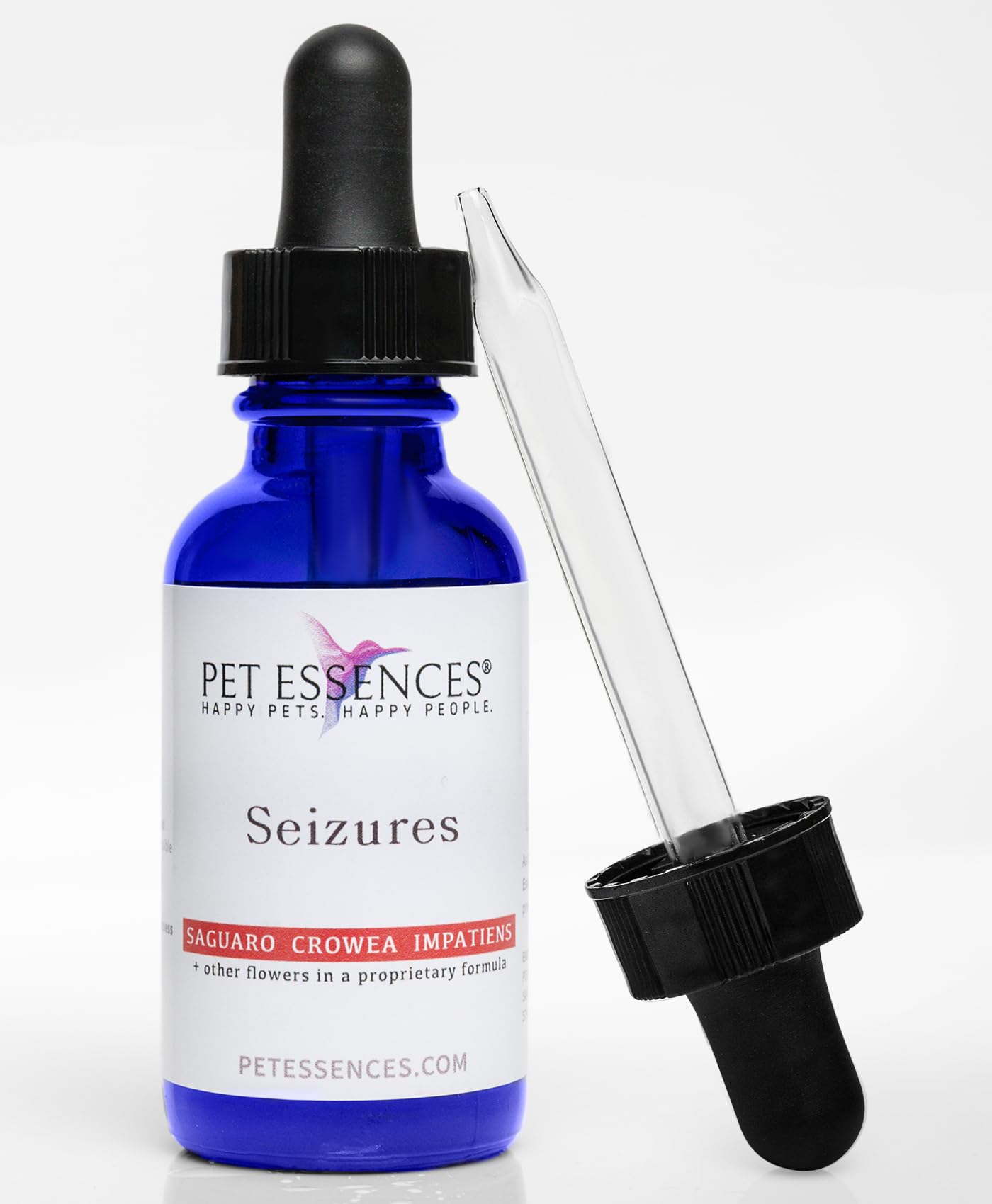 Pet Essences - Seizures Formula for Dogs, Cats, and Horses - 1oz, Safe & Natural Dog Calming Drops, Pet Seizure Support for All Species, Breeds & Ages - Featuring Organic Crowea, Impatiens & Saguaro