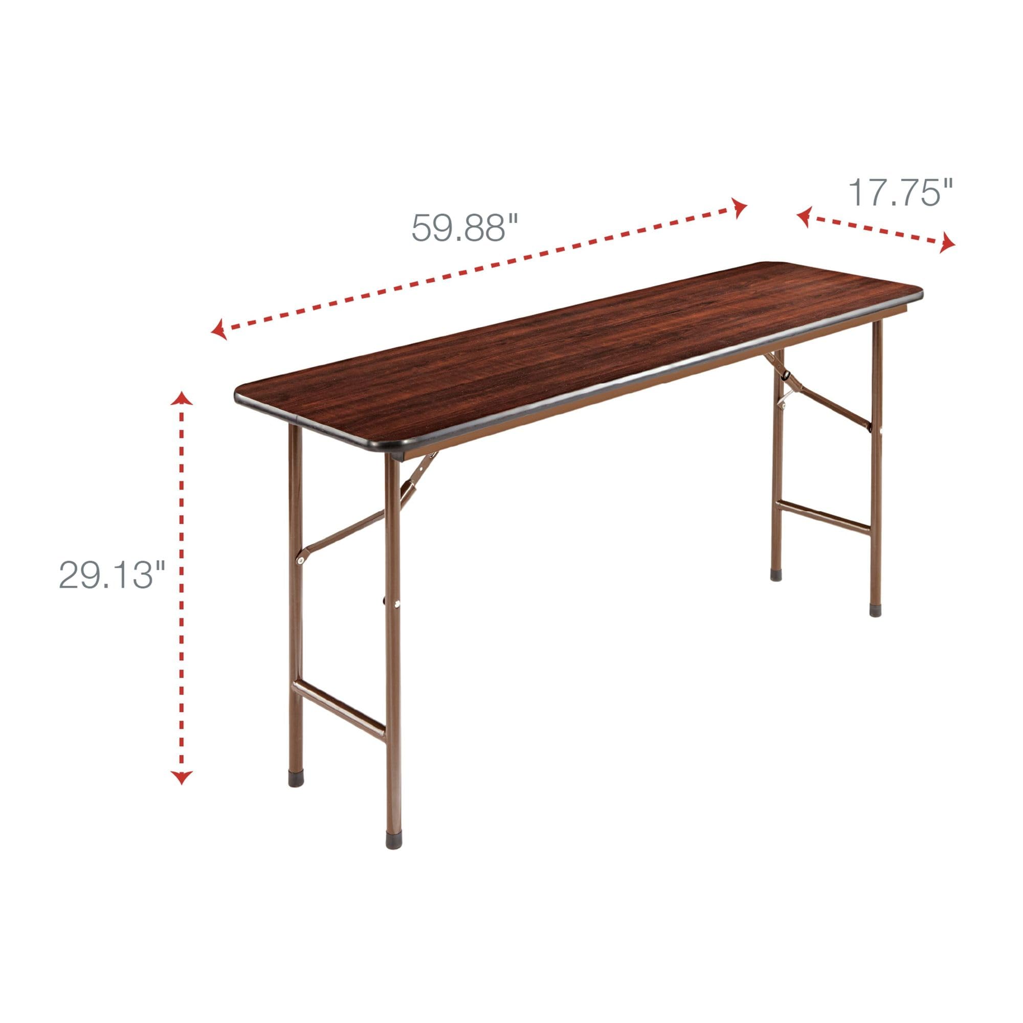 Alera FT726018MY 59.88 in. W x 17.75 in. D x 29.13 in. H Rectangular Wood Folding Table - Mahogany