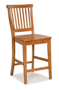 home styles wood counter stool with slat backs in rich oak finish