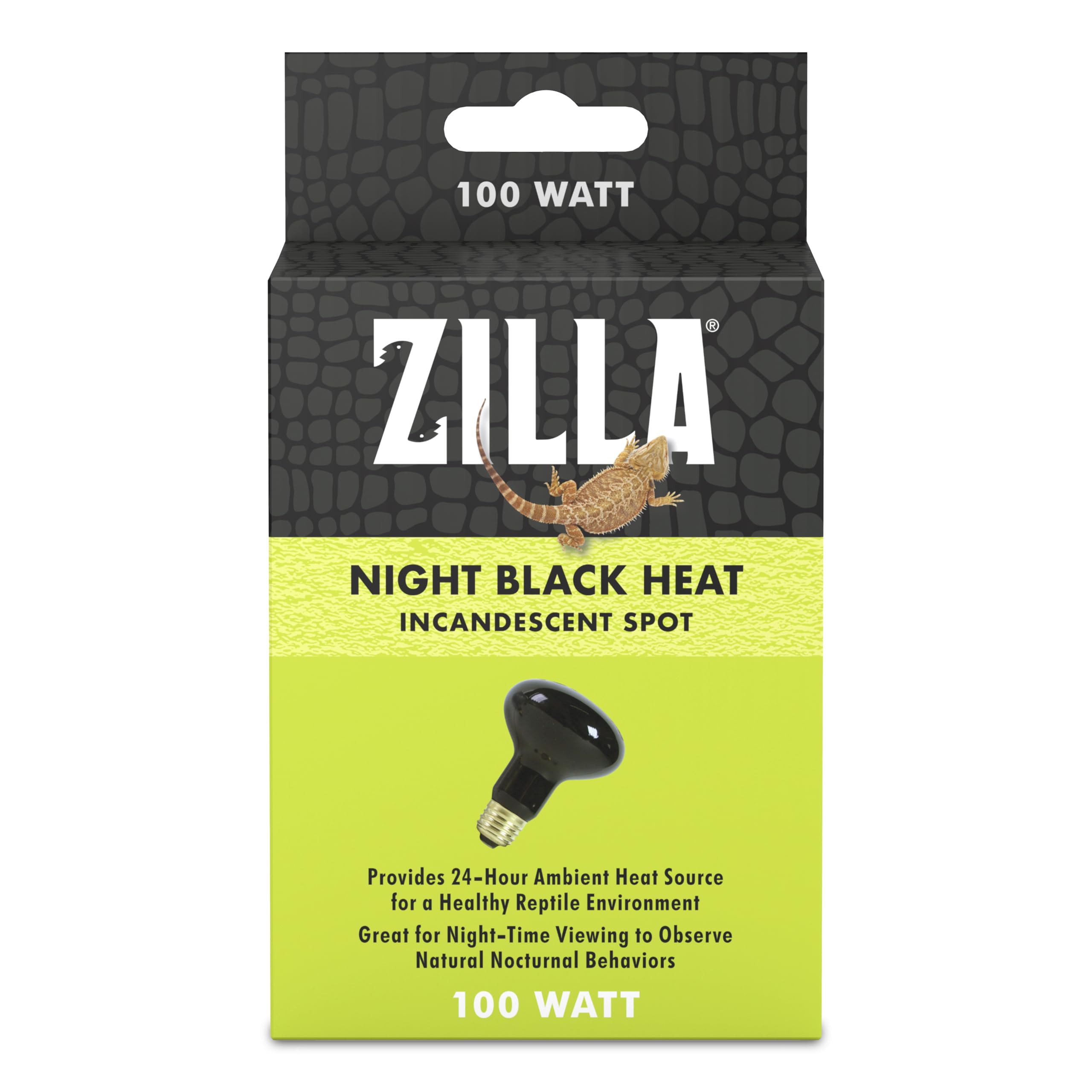 Zilla Incandescent Spot Bulb, for Nocturnal Reptile Species, Night Black