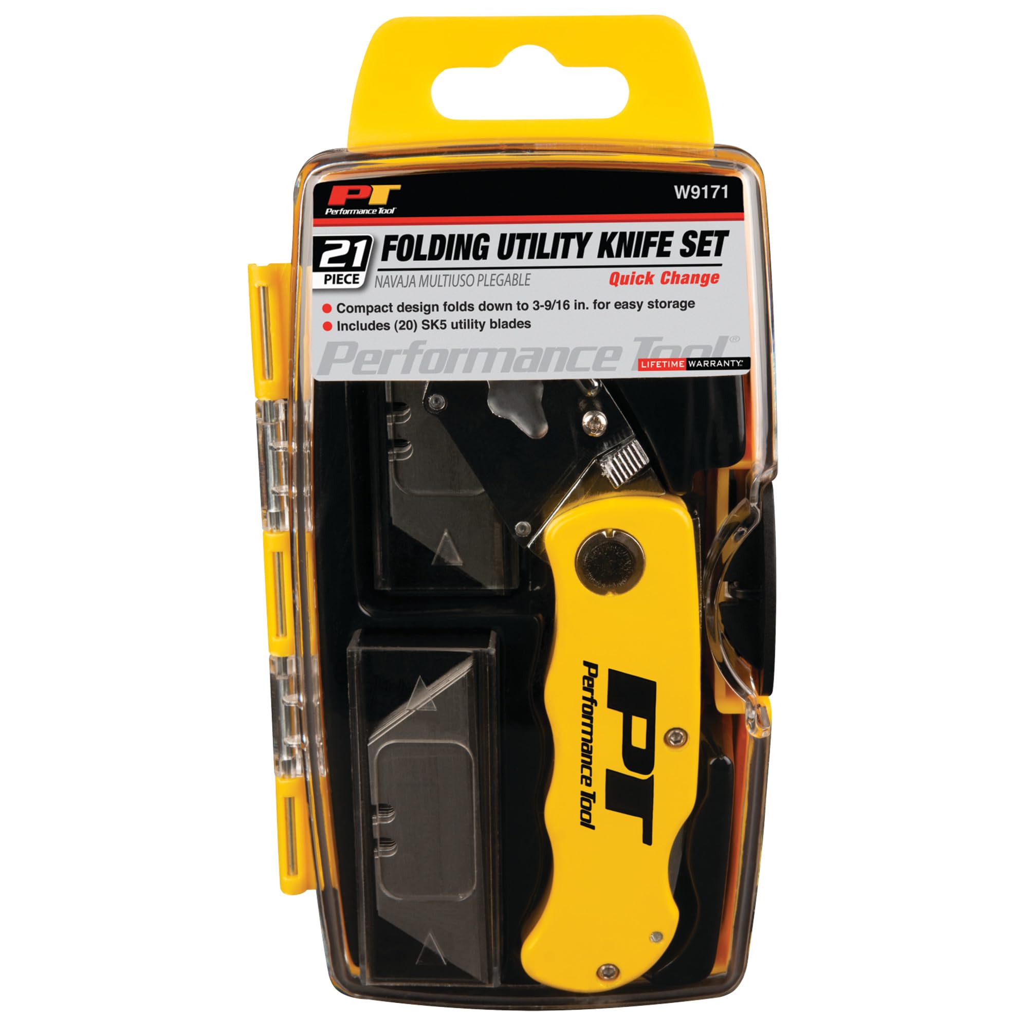 Performance Tool W9171 Folding Utility Knife Set, 21-Piece