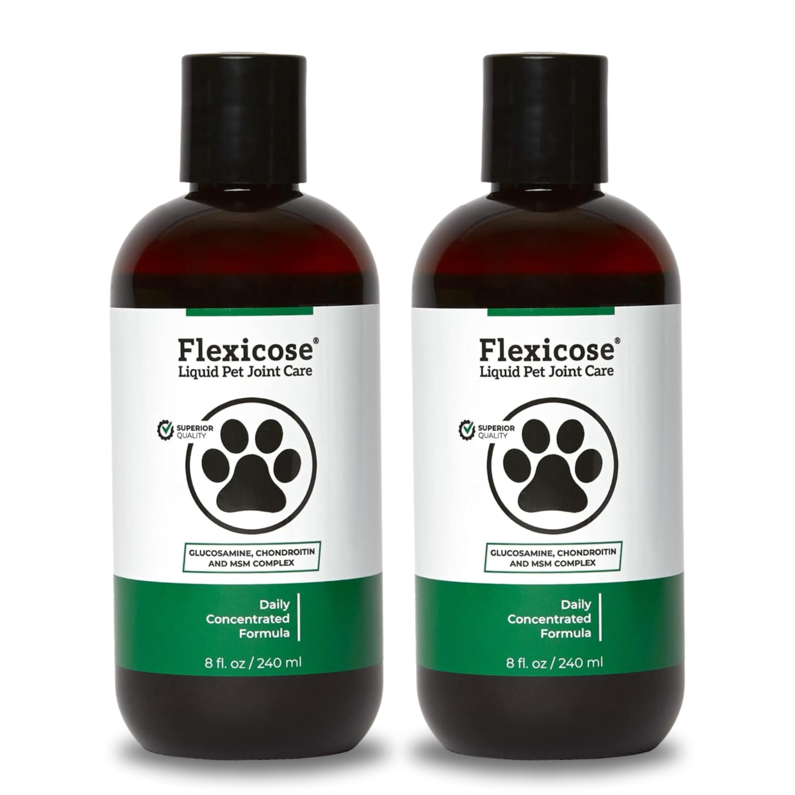 Flexicose Pet - Liquid Joint Care - 8 fl oz (2 Bottles) - Liquid Dog Treats with Glucosamine for Joint Pain Relief - Hip and Arthritis Support - Joint Supplement for Cats and Dogs