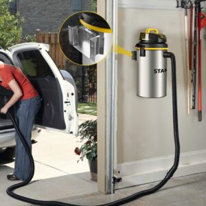 Stanley Wet/Dry Hanging Vacuum, 4.5 Gallon, 4 Horsepower, Stainless Steel Tank