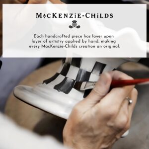 MACKENZIE-CHILDS Enamel Mug, Cute Enamelware Coffee and Tea Mug, Unique Drinkware, 16 Ounces, Black-and-White Courtly Check, Set of 1