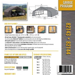 ShelterLogic 82144 Green 22'x24'x12' Peak Style Shelter