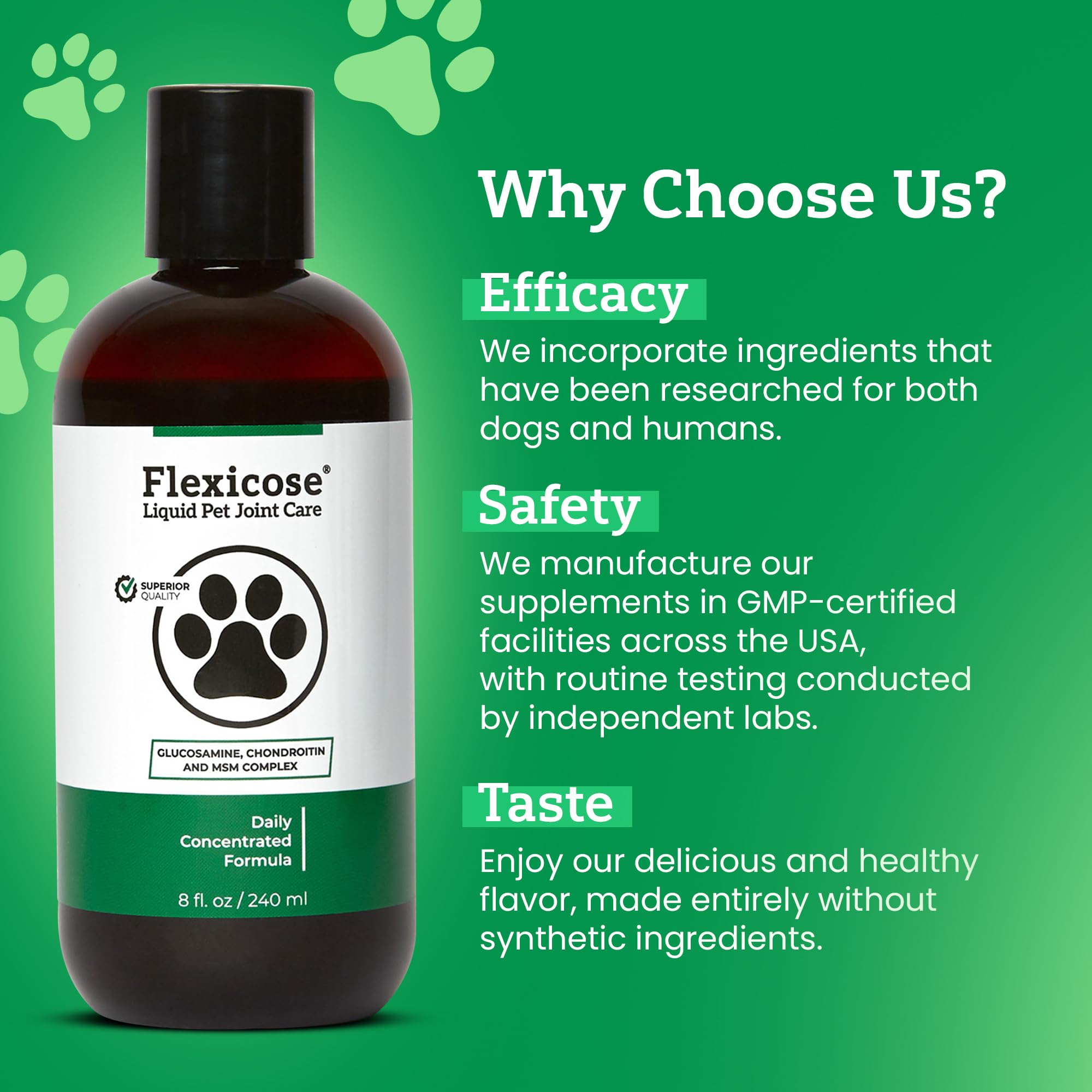 Pet Flexicose All Natural Dog Hip Joint Care and Support 3 Bottles Liquid Format