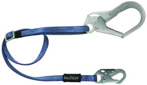 falltech 82093 6-foot adjustable web restraint lanyard with #18 rebar hook